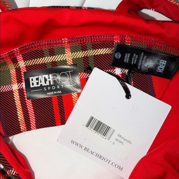 BEACH RIOT Leah Top in Holiday Plaid, SMALL - Picture 4 of 4